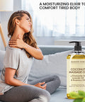MAJESTIC PURE Coconut Massage Oil Ultra Glide Formula with Soothing Aroma Therapeutic Massage Made with Natural Oils All Skin Types Men and Women 8 fl oz