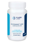 Klaire Labs Eicosamax 1000 TG Fish Oil - 1000 mg EPA / DHA per Soft Gel, Ultra Pure Omega-3 Fish Oil Pills - Sustainably Sourced - Natural Lemon Flavor for No Fishy Burps (60 Softgels)