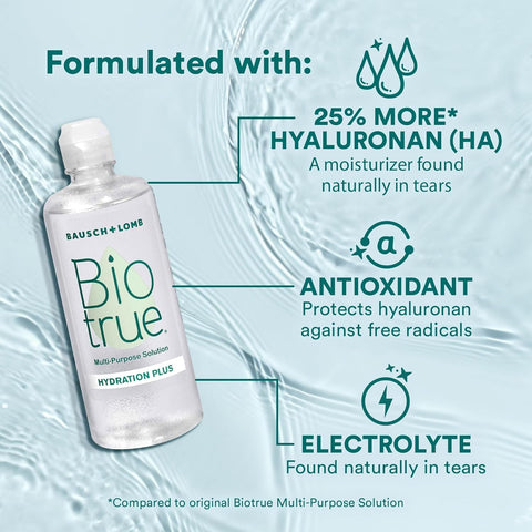 Biotrue Hydration Plus Contact Lens Solution + Hydration Boost Rehydrating Contact Lens Drops