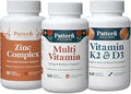 Pattern Wellness Mens Health Bundle Multivitamin Vitamin K2 and D3 Zinc Complex Male Health and Wellness Support 3 Pack AllNatural PlantBased Formulas