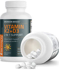Bronson Vitamin K2 D3 (MK7) Supplement Non-GMO Formula 5000IU (125 mcg) Vitamin D3 & 90 mcg Vitamin K2 MK-7 Easy to Swallow Vitamin D & K Complex, 360 Tablets