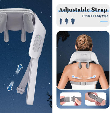 Neck Massager For Neck Pain Relief, 4D Deep Kneading Massagers With 6 Massage Nodes, Cordless Shiatsu Neck And Shoulder Massage Pillow With Heat For Neck, Traps, Back & Leg, Gifts - Gray