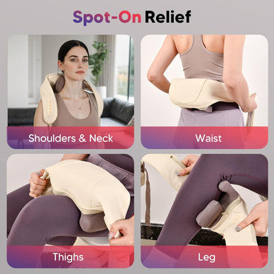 Arboleaf 6D Neck Massager For Pain Relief Deep Tissue Shiatsu Shoulder Massager With Heat Cordless Kneading Massager For Neck, Back, Leg, For Mom Dad, Fsa And Hsa Eligible