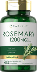 Carlyle Rosemary Capsules | 1200mg | 200 Count | Non-GMO & Gluten Extract