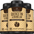 Sunergetic Premium Quercetin & Bromelain Supplement Powerful Quercetin Bromelain Complex To Help Support Immune System & Seasonal Support Quercetin 1000Mg Per Serving 60 Capsules