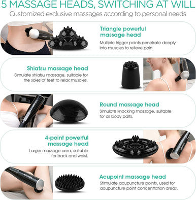 Handheld Back Massager For Pain Relief Deep Tissue, Electric Massager Cordless With Rechargeable Design For Neck, Shoulder, Foot, Leg, Calf Gifts For Women, Men, Mh460