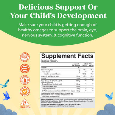 Bundle Of Omega 3 Gummies - Plant Based Kids Multivitamin Gummies For Kids - - Perfect Dha Omega 3,6,9 Gummies That Supports Bones - - Multivitamin For Kids Immunity Support