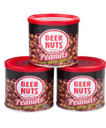 BEER NUTS Original Peanuts - Travel Size Sweet & Salty Bar Nuts - Gluten Free, Kosher, Low Sodium Peanut Snacks Made In The USA - 12oz Resealable Can (Pack of 3)