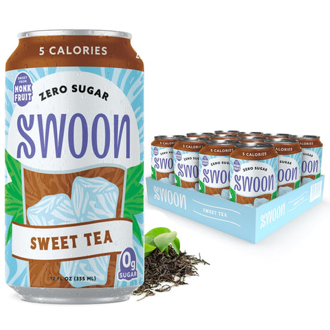 Swoon Peach Tea - Sugar Free, Low Carb, Paleo-Friendly, Gluten Free - Flavored Keto Drinks Made with Organic Black Tea & Sweetened by Monk Fruit and Stevia (Pack of 12)