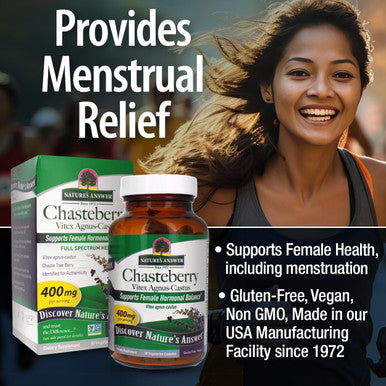 Nature'S Answer Chasteberry Vitex Agnus Castus 400mg 90-Capsules | | Vegan Gluten- Non-GMO. Kosher | Promotes Female Balance