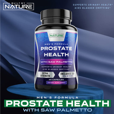 Built Nature Saw Palmetto For Men - Prostate Health Supplement Extract, Non-Gmo, Gluten-Free, Supports Prostate & Urinary Health, Aids Bladder Emptying, Helps Reduce Inflammation & Balding, 60 Capsules