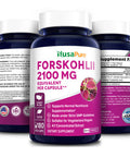 NusaPure Forskolin 2100mg Per Veggie Caps - 180 Capsules (Non-GMO & )