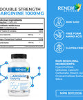 Renew Actives L-Arginine Supplement For Improved Strength - Essential For Protein Synthesis - Helps Promote Physical Performance - 120 Tablets