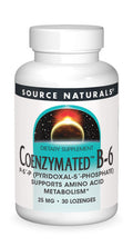Source Naturals Coenzymated B-6 25mg P-5 Pyridoxal-5 Phosphate Fast-Acting, Quick Dissolve Sublingual Vitamin Supports Amino Acid Metabolism - 30 Lozenges