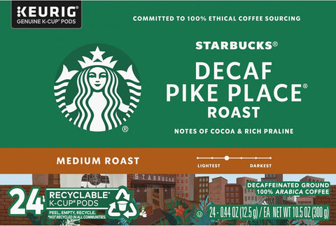 Starbucks Pike Place Decaf Coffee, Keurig (100684)