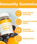 SkinnyFit Immunity Gummies w/Vitamin C, Zinc, & Elderberry, Helps Boost Immunity, Healthy Aging, Antioxidant Support, Vegan-Friendly, 60 Count