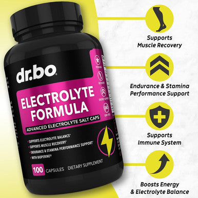Electrolyte Pills Supplement Salt Tablets - Electrolytes Capsules With Potassium, Magnesium, Sodium, Chloride, Calcium Replacement For Keto, Cramps & Rehydration Salts Supplements - 100 Hydration Caps
