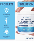 Nootrix Grassfed Colostrum Supplement | Bovine Colostrum Powder Superfood, Supports Gut Health, Immunity, Muscle Recovery, Promotes Hair Growth & Radiant Skin, Sinus Health | Unflavored, 60 Servings