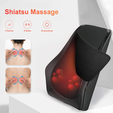 Comfier Back Massager With Heat, Shiatsu Neck And Back Massager With Heat For Back Pain, Soothing Heating & 3D Kneading Massage Pillow For Men Women