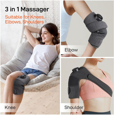 Gobok Cordless Knee Massager With Heat And Red LightKnee Brace For Arthritis Pain ReliefHeating Pad For Knee Shoulder Elbow For Women Men (Black)