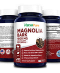 NusaPure Magnolia Bark 1800 mg 180 Vegetarian Caps (Non-GMO, Extract 4:1 & Gluten-Free)