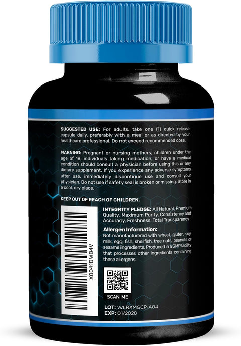 Magnesium Glycinate Capsules 750mg 120 Count Magnesium Supplement for Women and Men Pure Complex Glicinato De Magnesio High Absorption Heart Health Sleep Supplement 2 Packs