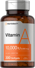 Vitamin A 10000 IU Softgels | 300 Count | Non-GMO, Gluten Free Supplement | by Horbaach