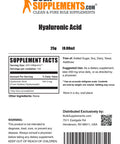BulkSupplements Hyaluronic Powder - Hyaluronic Supplements for Skin and Joints - 200mg of Pure Hyaluronic - Hyaluronic Food Grade (25 Grams - 0.88 oz)