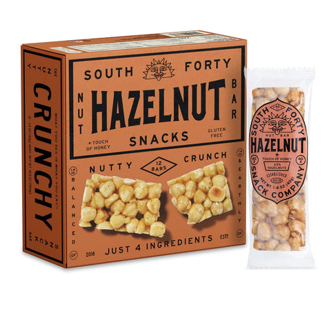 South 40 Snacks Crunchy Nut Bars, Mix of 6 Variety Pack, Touch of Honey, Natural Protein (40g Bar, Pack of 12)