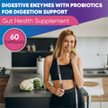 Built Nature Digestive Enzymes For Optimal Digestive Health - Bromelain, Lactase, Lipase, Papain, Probiotics & Prebiotics - Relief From Bloating, Gas & Constipation, Gut Health & Immune Support - 60 Capsules