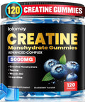 Loiomay Creatine Gummies For Men & Women 5-In-1 Complex With Taurine L-Carnitine Vitamin B12 & B6 Support Muscle Recovery 5G Creatine Monohydrate Gummies Post & Pre Workout Supplements 120 Count