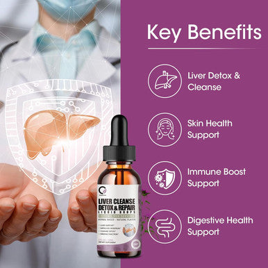 2 Pack Liver Cleanse Detox & Repair Liquid Drops With Milk Thistle, Artichoke Extract, Liver Supplement For Liver Cleanse & Detox, Antioxidant, Digestive Support,Vegan - 4 Fl Oz