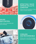 Handheld Cellulite Massager, Electric Cellulite Remover Body Sculpting Massager With 5 Replaceable Heads For Arm,Thigh,Calves, Cordless & Rechargeable Deep Tissue Massager Cm410, Blue