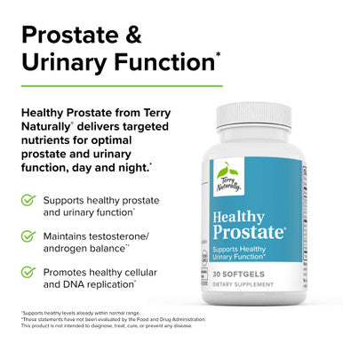 Terry ly Healthy Prostate - 30 Softgels - Supports Healthy Urinary Function - with Saw Palmetto, Zinc, Beta-sitosterol & Boron - Non-GMO, - 30 Servings
