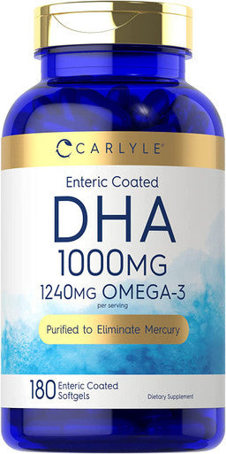 Carlyle Dha Supplement 1000Mg | 180 Softgels | 1240Mg Omega-3 | Non-Gmo, Gluten Free