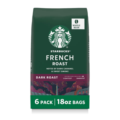 Starbucks Whole Bean Coffee, Dark Roast Coffee, French Roast, 100% Arabica, 1 bag (28 oz)