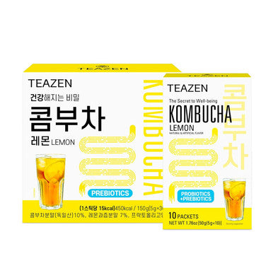 Teazen Kombucha Lemon Flavor Variety Pack Lemon Drink Mix 10 Sticks & 30 Sticks (40 Sticks)