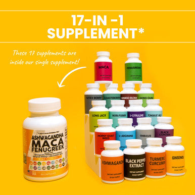 Ashwagan, Maca Root, Fenugreek Supplement 60 Count
