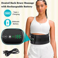 Cordless Heating Pad With Massager, Back Brace Heating Pad For Back Pain Relief, Heated Back Massager Support Belt With 3 Heating & Vibration Modes, Rechargeable Low Back Massager For Women Men