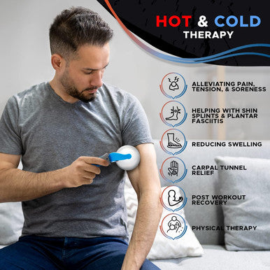 Prime Fitness Cold Massage Roller Ball Cold Therapy Ice Roller Ball With Handle Cryo Stick Relieve Muscle Pain (Blue)