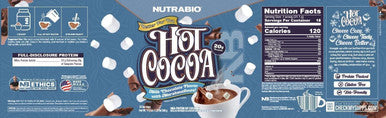 Nutrabio Hot Chocolate Protein Powder Support Muscle Recovery Strength and Size Low Calorie Low Carb 18 Servings 20 Grams of Protein