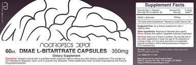 DMAE LBitartrate Capsules 350mg 60 Count Choline Supplement Cholinergic May Support Memory Learning Focus May Support Acetylcholine Synthesis