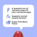 Oh My Vit For Ellos Men S Multivitamin Gummy With Vitamins C, E, And Zinc, Sugar Berry Flavor, 60 Count
