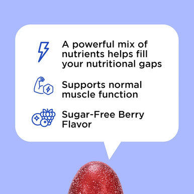 Oh My Vit For Ellos Men S Multivitamin Gummy With Vitamins C, E, And Zinc, Sugar Berry Flavor, 60 Count