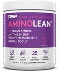 Vegan AminoLean Pre Workout Energy (Acai 25 Servings) with AminoLean Recovery Post Workout Boost (Blue Raspberry 30 Servings)