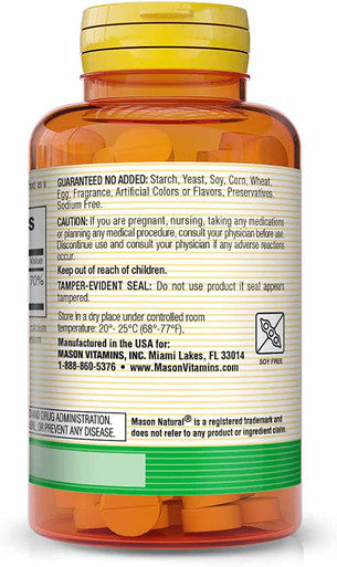 Mason Natural Folic Acid 400 mcg - Helps Nervous System Function, Daily Supplement for Health, Mood and Prenatal Care, for Women of Childbearing Age, 100 Tablets (Pack of 3)