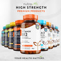 Vitamin B12 1000Mcg - 365 High Strength Vegan Tablets (1 Year Supply) - Max Strength B12 Supplement - Contributes To The Reduction Of Tiredness And Fatigue - Made In The Uk By Nutravita