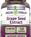 Amazing Nutrition Formulas Grapeseed Extract 16000mg Per Serving 240 Veggie Capsules Supplement | 20:1 Extract | Non-GMO | Gluten | Made in USA | Suitable for Vegetarians