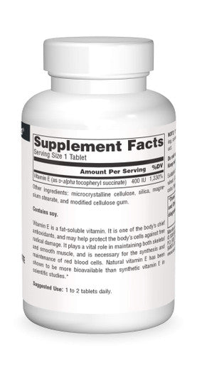Source s Vitamin E, 400 iu Fat-Soluble Antioxidant - 50 Tablets