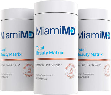 MiamiMD Total Beauty Matrix Collagen Supplements for Women Collagen Capsules with Vitamin C for Hair Skin and Nails Cruelty Free